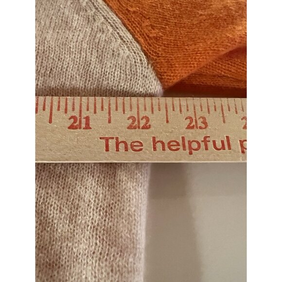 Philosophy 100% cashmere orange tan colorblock designer sweater boxy XL academia - Picture 6 of 8
